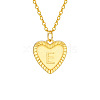 Golden Tone Brass Cable Chain Letter Heart Pendant Necklaces for Women PW-WG67FD6-05-1