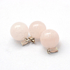 Round Natural Rose Quartz Pendants X-G-Q434-02-2