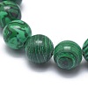 Synthetic Malachite Bead Stretch Bracelets X-BJEW-K212-A-031-3