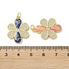 Brass Micro Pave Clear Cubic Zirconia Pendants KK-C045-29G-3