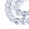 Electroplate Transparent Glass Round Beads Strands EGLA-T029-8mm-12T-07-3