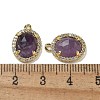 Natural Amethyst Faceted Oval Pendants G-I375-02G-08-3