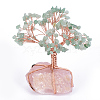 Natural Green Aventurine Chips and Rose Quartz Pedestal Display Decorations G-S282-01-1