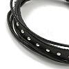 Braided PU Leather & Waxed Cords Multi-strand Bracelets BJEW-P329-09B-P-2