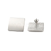 304 Stainless Steel Square Stud Earrings for Women EJEW-U020-16G-1