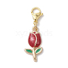 Valentine's Day Rose Alloy Enamel Pendant Decorations HJEW-JM02831-02-4