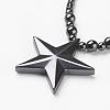 Non-magnetic Synthetic Hematite Pendant Necklaces NJEW-G290-05-2