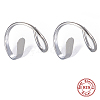 Anti-Tarnish Rhodium Plated 925 Sterling Silver Double Hoop Twist Earrings for Single Piercing GI7057-1-1