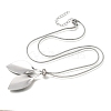 Adjustable 304 Stainless Steel Leaf Pendant Lariat Necklaces for Women SA-CBAB727-03P-4