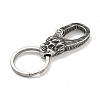 Tibetan Style 316 Surgical Stainless Steel Fittings with 304 Stainless Steel Key Ring FIND-Q101-04AS-2