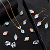   70Pcs 7 Colors Luminous Glass Teardrop Pendant GLAA-PH0002-75-5