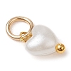 ABS Imitation Pearl Charms PALLOY-JF03222-02-3