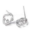 Rhodium Plated 925 Sterling Silver Stud Earring Findings STER-M115-08P-2
