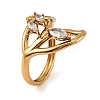 304 Stainless Steel Micro Pave Cubic Zirconia Finger Rings for Women SA-CBAABBA-19G-5