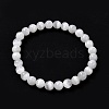 Natural Selenite Beaded Stretch Bracelets BJEW-F414-01A-02-3