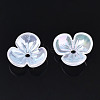 3-Petal Electroplate Acrylic Bead Caps PACR-T014-03-2