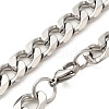 202 Stainless Steel Curb Chain Necklaces & Bracelets Jewelry Sets for Unisex STAS-A100-20P-2