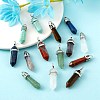 14Pcs 14 Style Chakra Natural & Synthetic Gemstone Pointed Pendants G-LS0001-76-6