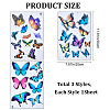 CRASPIRE 3 Sheets 3 Styles Butterfly PVC Waterproof Self-adhesive Stickers DIY-CP0009-13-2