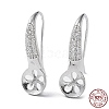 Rhodium Plated 925 Sterling Silver with Clear Cubic Zirconia Earring Hooks STER-G036-11P-1