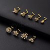 316L Surgical Stainless Steel Clear Cubic Zirconia L-Shaped Nose Rings WG135CD-21-1