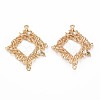 Brass Micro Pave Clear Cubic Zirconia Connector Charms KK-S356-702-1