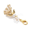 Handmade Glass Seed Beaded Angel Pendant Decorations HJEW-MZ00381-05-4