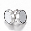 Column Brass Magnetic Clasps with Loops LS-KK-M064-P-NR-4