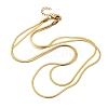 304 Stainless Steel Flat Snake Chain Double Chain Necklaces NJEW-Q039-01G-4