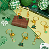   16Pcs 2 Style St.Patrick's Day Alloy Enamel Charms Keychains KEYC-PH0001-70-5