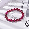 Natural Tiger Eye Round Beads Stretch Bracelet BJEW-JB07289-03-2