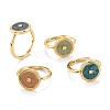 Adjustable Natural Mixed Gemstone Finger Rings KK-G401-02-G-1