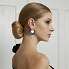 ANATTASOUL 8 Pairs 8 Style Alloy Twist Flat Round & Donut Dangle Stud Earrings for Women EJEW-AN0001-74-4