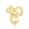 Brass Letter Open Cuff Rings for Women RJEW-G313-01F-G-1