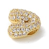 Brass Micro Pave Cubic Zirconia Beads KK-P290-61G-3