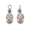 Brass Micro Pave Cubic Zirconia Charms ZIRC-I038-12P-1