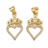 Brass Micro Pave Cubic Zirconia Pendants ZIRC-I367-12G-04-1