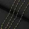 2mm Faceted Round Natural Spinel & Brass Link Chain Necklaces NJEW-S436-01-4