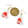 Christmas Hat Glass Seed Braided Dangle Earrings EJEW-MZ00234-3