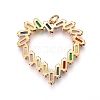 Brass Cubic Zirconia Pendant ZIRC-O031-11G-2