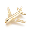 Brass Micro Pave Cubic Zirconia Airliner Beads X-ZIRC-L078-005G-NR-1