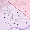 Unicraftale 48Pcs 8 Colors Electroplated Natural Quartz Stainless Steel Faceted Heart Charms STAS-UN0056-89-2