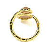 Round Natural Sunstone Open Cuff Rings RJEW-C087-02G-04-3