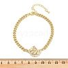 Brass Micro Pave Clear Cubic Zirconia Link Bracelets BJEW-M050-05G-02-5