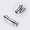 Tarnish Resistant 304 Stainless Steel Magnetic Clasps with Glue-in Ends STAS-G163-36P-1