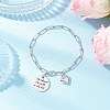 304 Stainless Steel Paperclip Chains Charm Bracelets for Women BJEW-JB11950-01-1