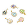 Brass Micro Pave Clear Cubic Zirconia Pendants KK-N227-92-1