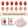 100Pcs 2 Colors Handmade Lampwork 3D Strawberry Beads LAMP-CD0001-14-3