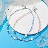 2Pcs 2 Color Glass & Natural Shell Star Beaded Necklaces Set NJEW-JN04646-02-2
