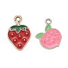 40Pcs 10 Style Fruit Theme Light Gold Plated Alloy Enamel Pendants ENAM-ZZ0001-09-4